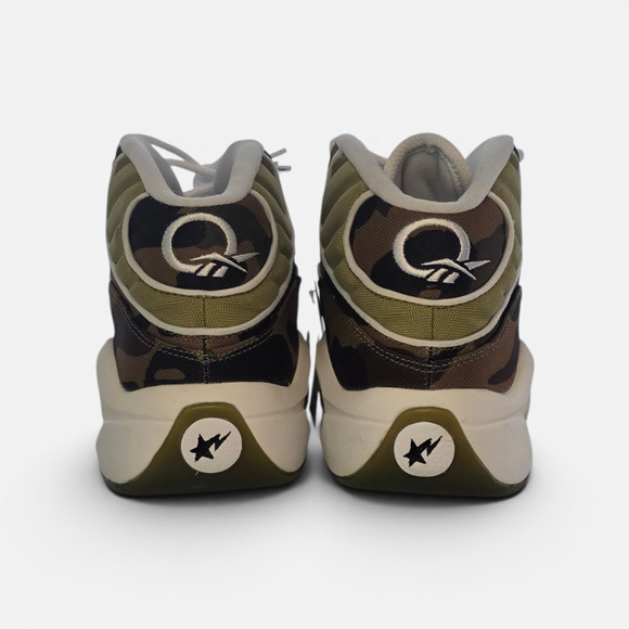 NWT - Reebok x Bape x Mita Question Mid 1st Camo Green White BD4232 Mens Size 11